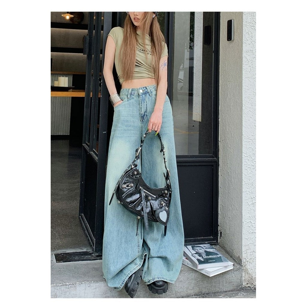 DADUHEY Light Blue Wide-Leg Jeans Women | High-Waist Straight