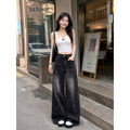 DADUHEY Rhinestone Belted Wide-Leg Jeans Women | Street Structure