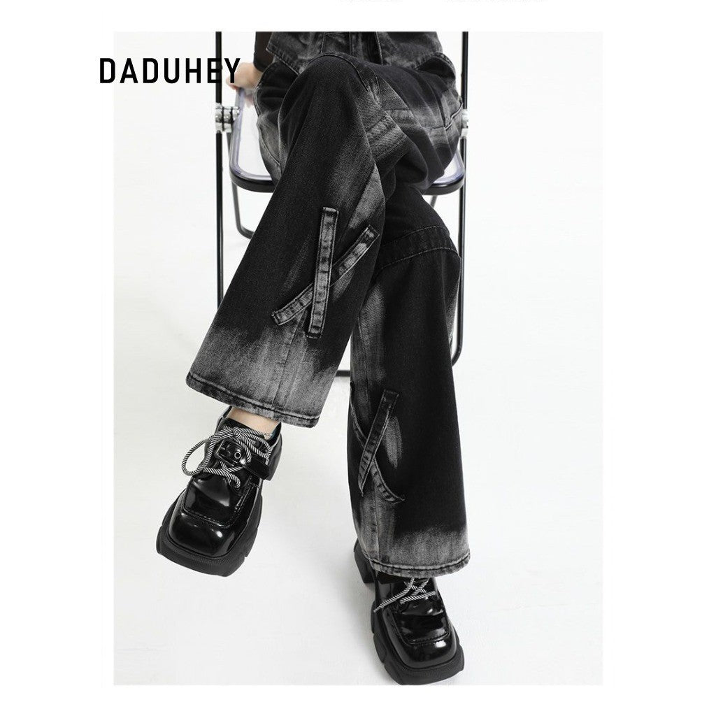 DADUHEY Gradient Straight Jeans Women | Retro Street | 1717