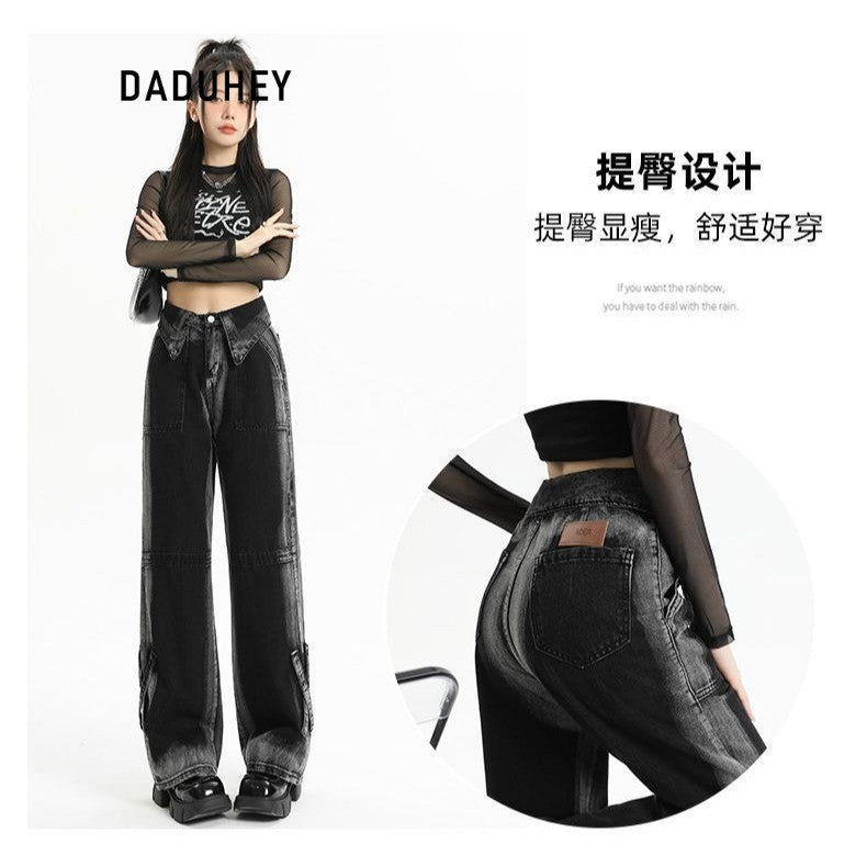 DADUHEY Gradient Straight Jeans Women | Retro Street | 1717