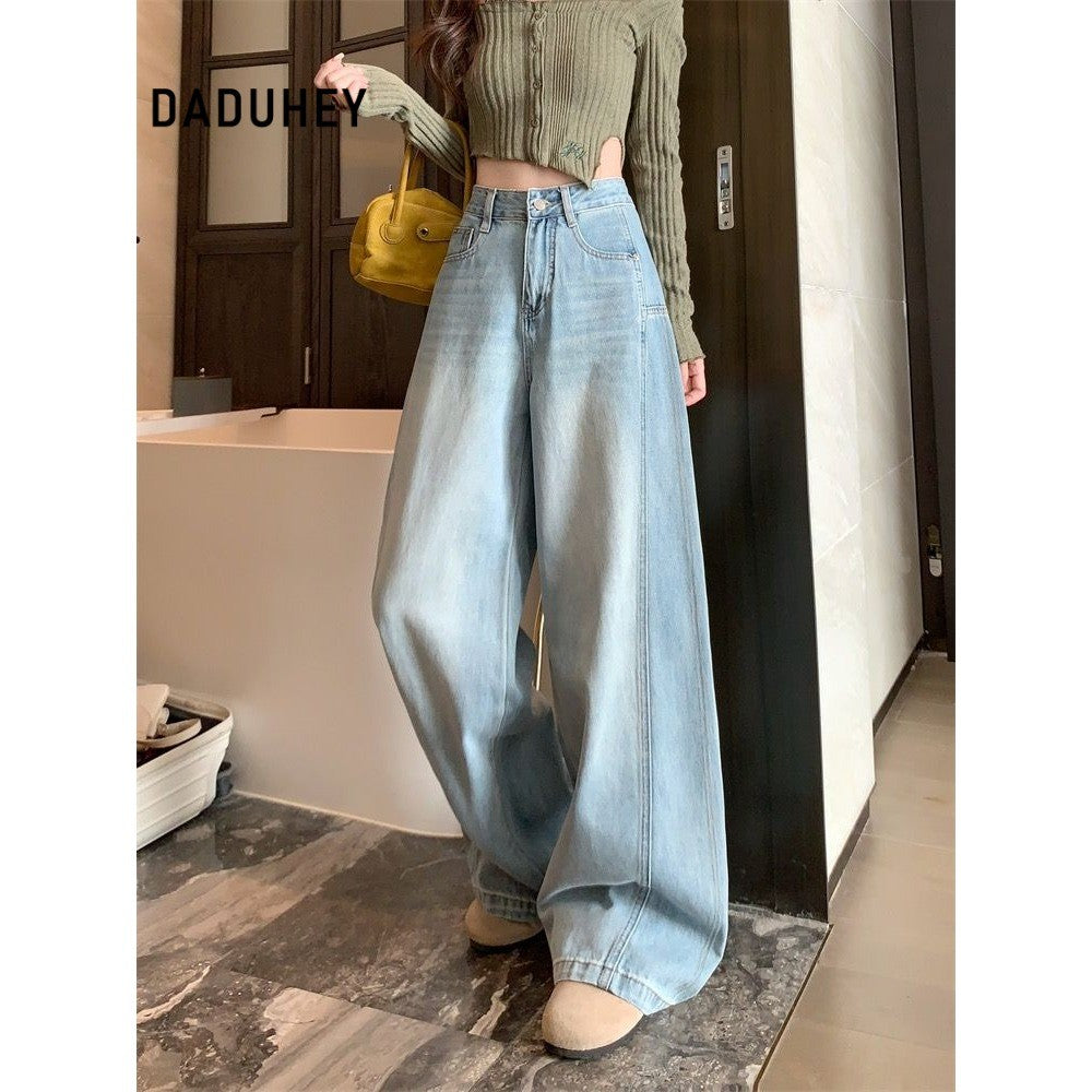 DADUHEY Korean Retro Wide-Leg Jeans Women | Loose Pear-Shaped Fit