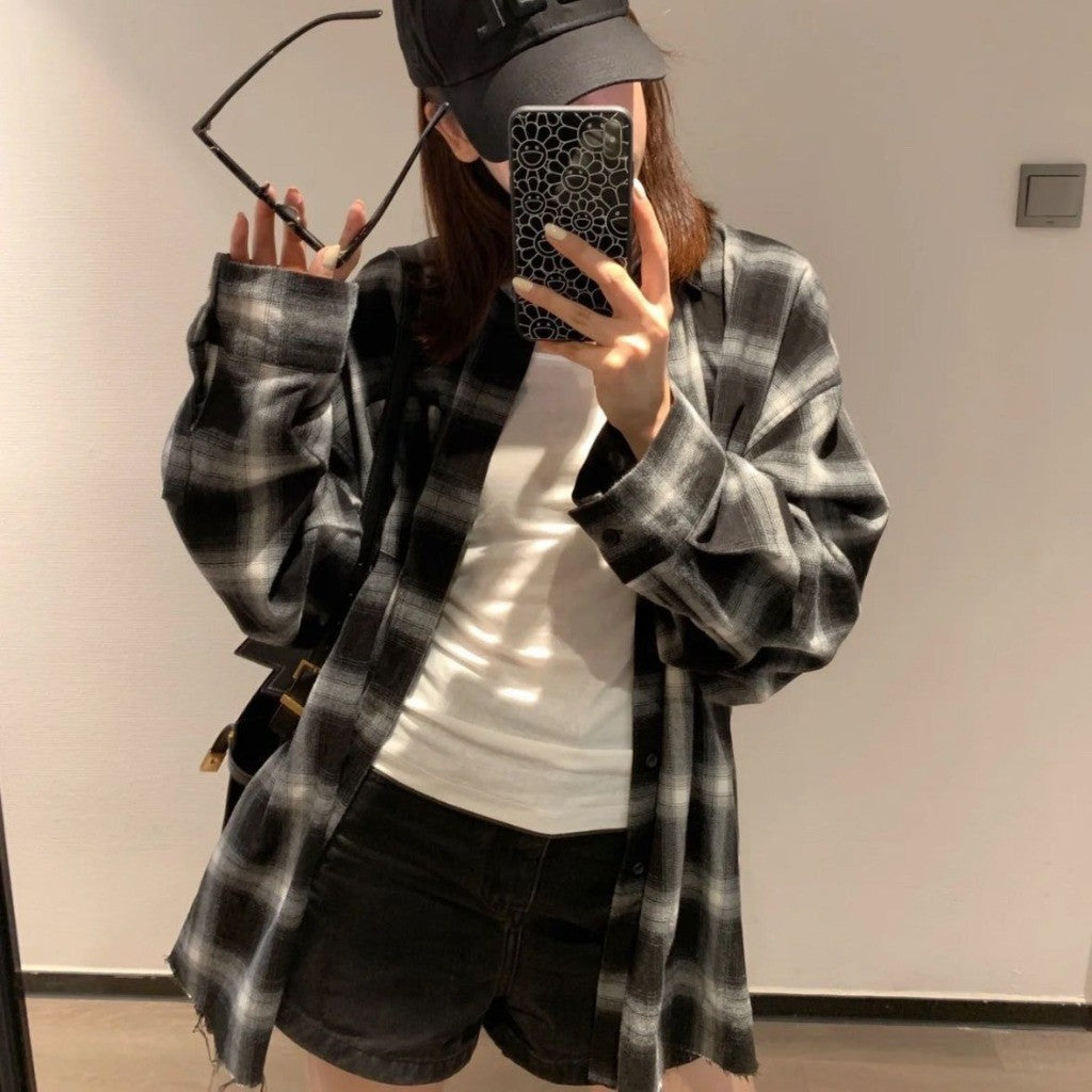 DADUHEY Plaid Shirt Women | Hong Kong Style Sun Protection