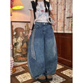 DADUHEY Striped Wide-Leg Jeans Women | American Retro Street