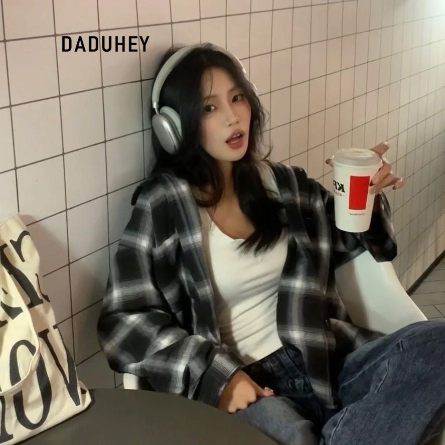 DADUHEY Plaid Shirt Women | Hong Kong Style Sun Protection