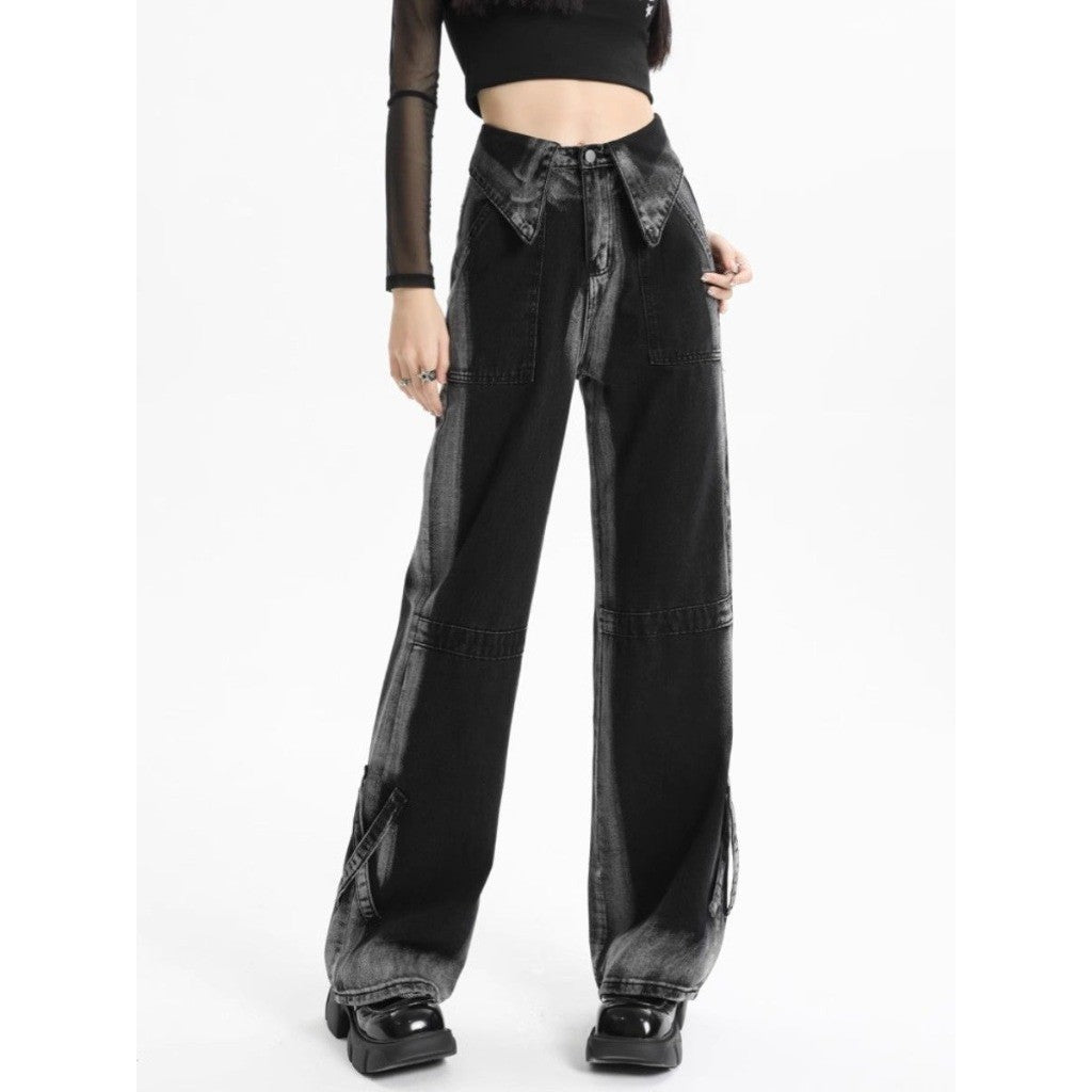 DADUHEY Gradient Straight Jeans Women | Retro Street | 1717