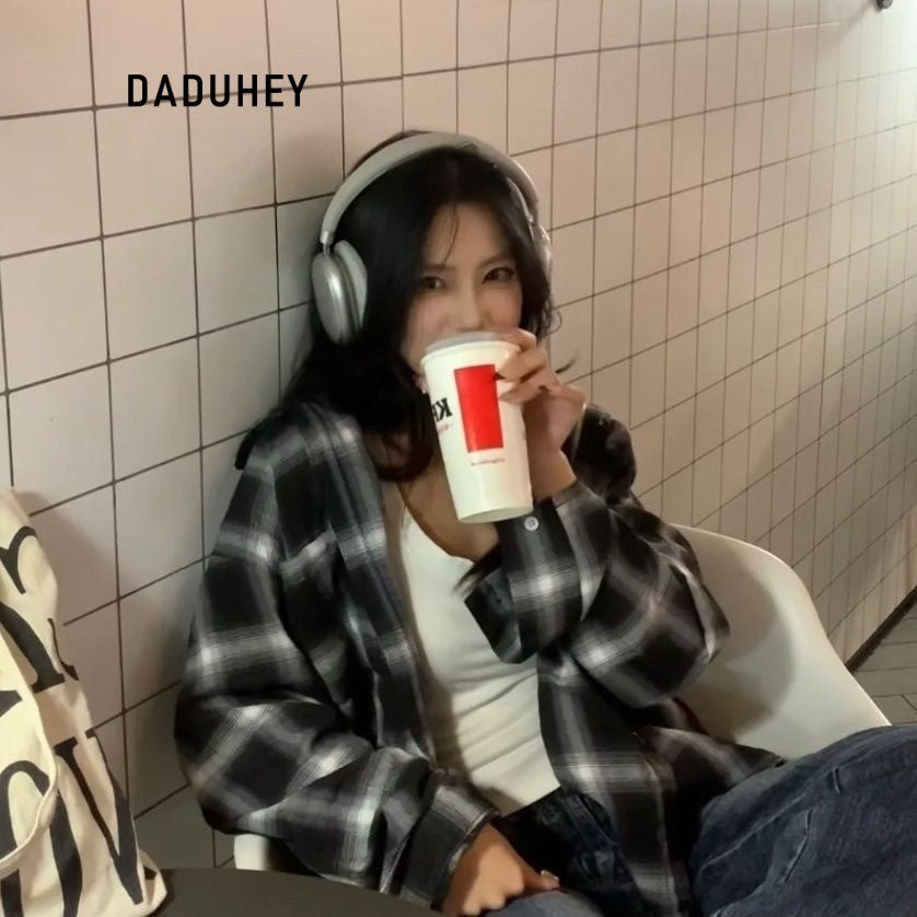 DADUHEY Plaid Shirt Women | Hong Kong Style Sun Protection