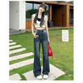 DaDuHey Bootcut jeans women's Korean retro high-waisted slimming versatile classic small gril