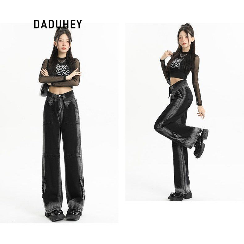 DADUHEY Gradient Straight Jeans Women | Retro Street | 1717