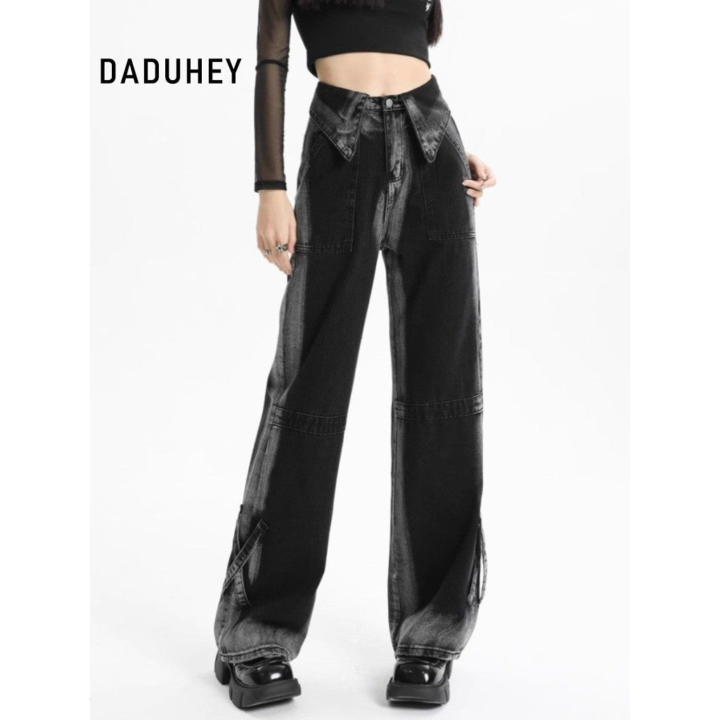 DADUHEY Gradient Straight Jeans Women | Retro Street | 1717