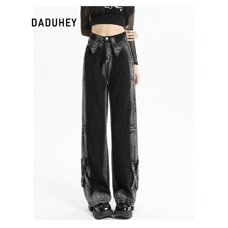 DADUHEY Gradient Straight Jeans Women | Retro Street | 1717