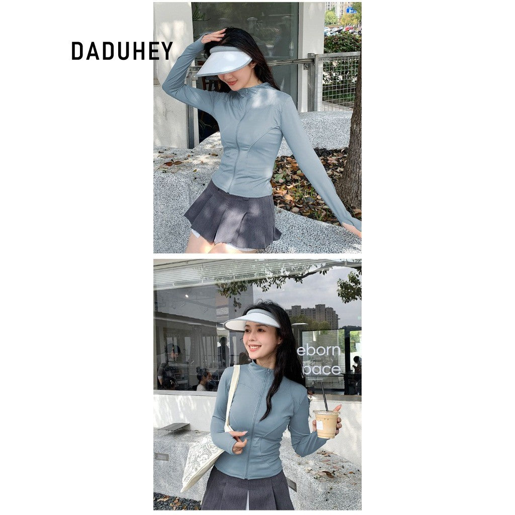 DADUHEY Stand Collar Ice Silk Sun Protection Shirt Women