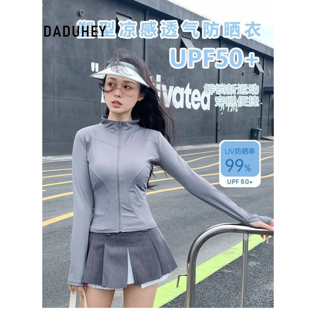 DADUHEY Stand Collar Ice Silk Sun Protection Shirt Women