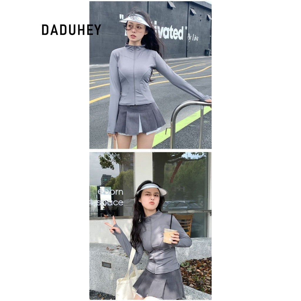 DADUHEY Stand Collar Ice Silk Sun Protection Shirt Women