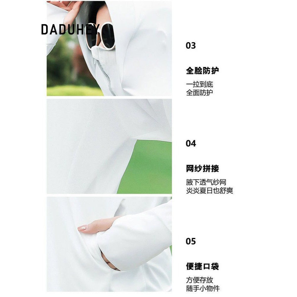 DADUHEY Ice Silk Sun Protection Coat Women | Wide Brim Mask