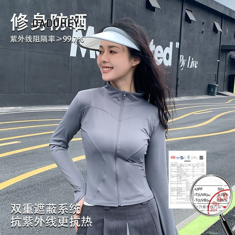 DADUHEY Stand Collar Ice Silk Sun Protection Shirt Women