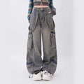 DADUHEY 2026 American High Street Retro Women's Multi-Pocket Casual Straight-Leg Loose Cargo Jeans