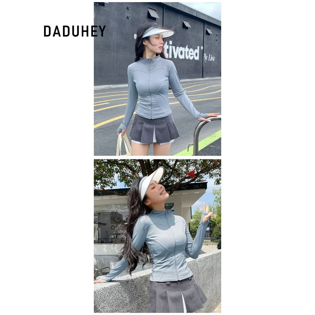 DADUHEY Stand Collar Ice Silk Sun Protection Shirt Women