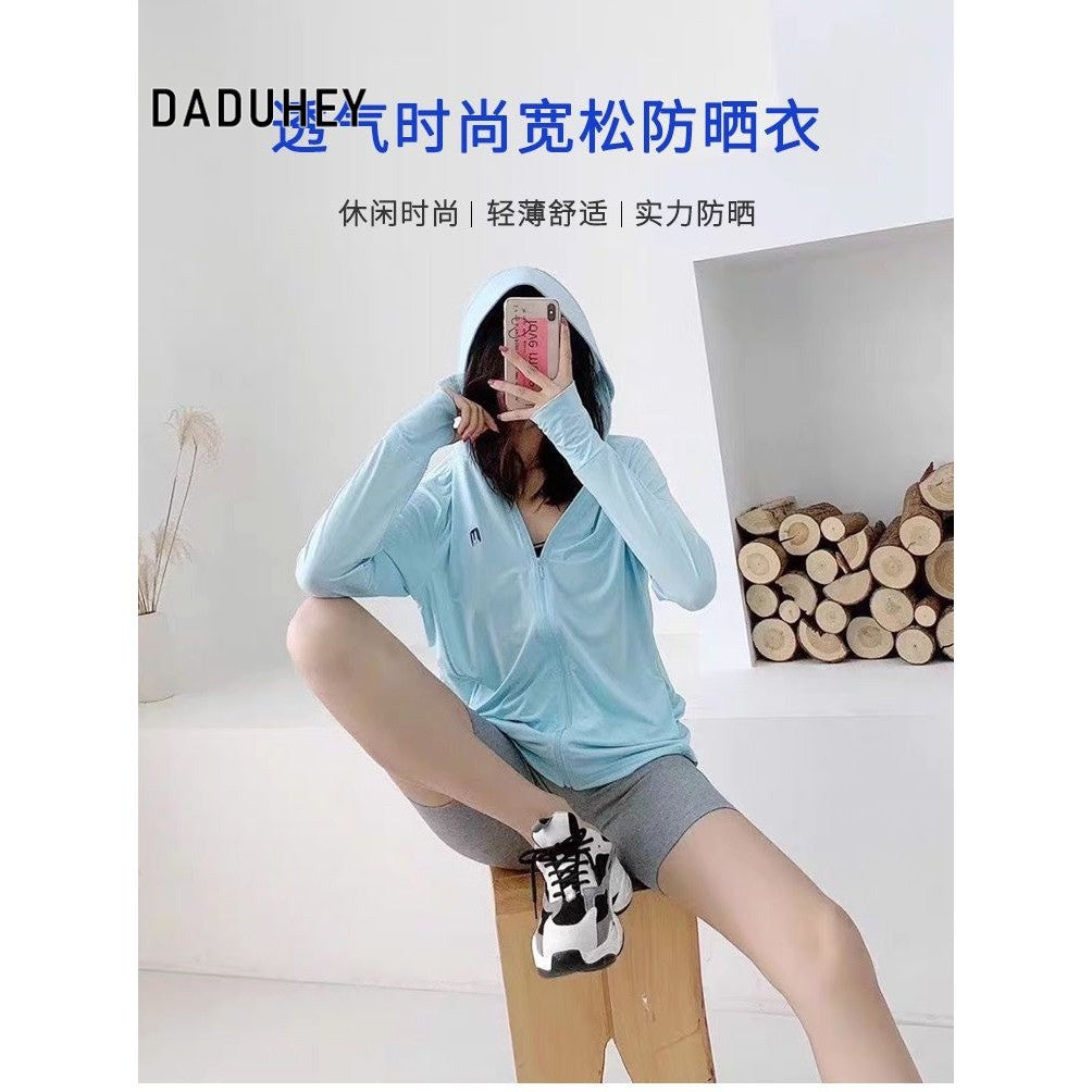 DADUHEY Ice Silk Sun Protection Coat Women | Wide Brim Mask