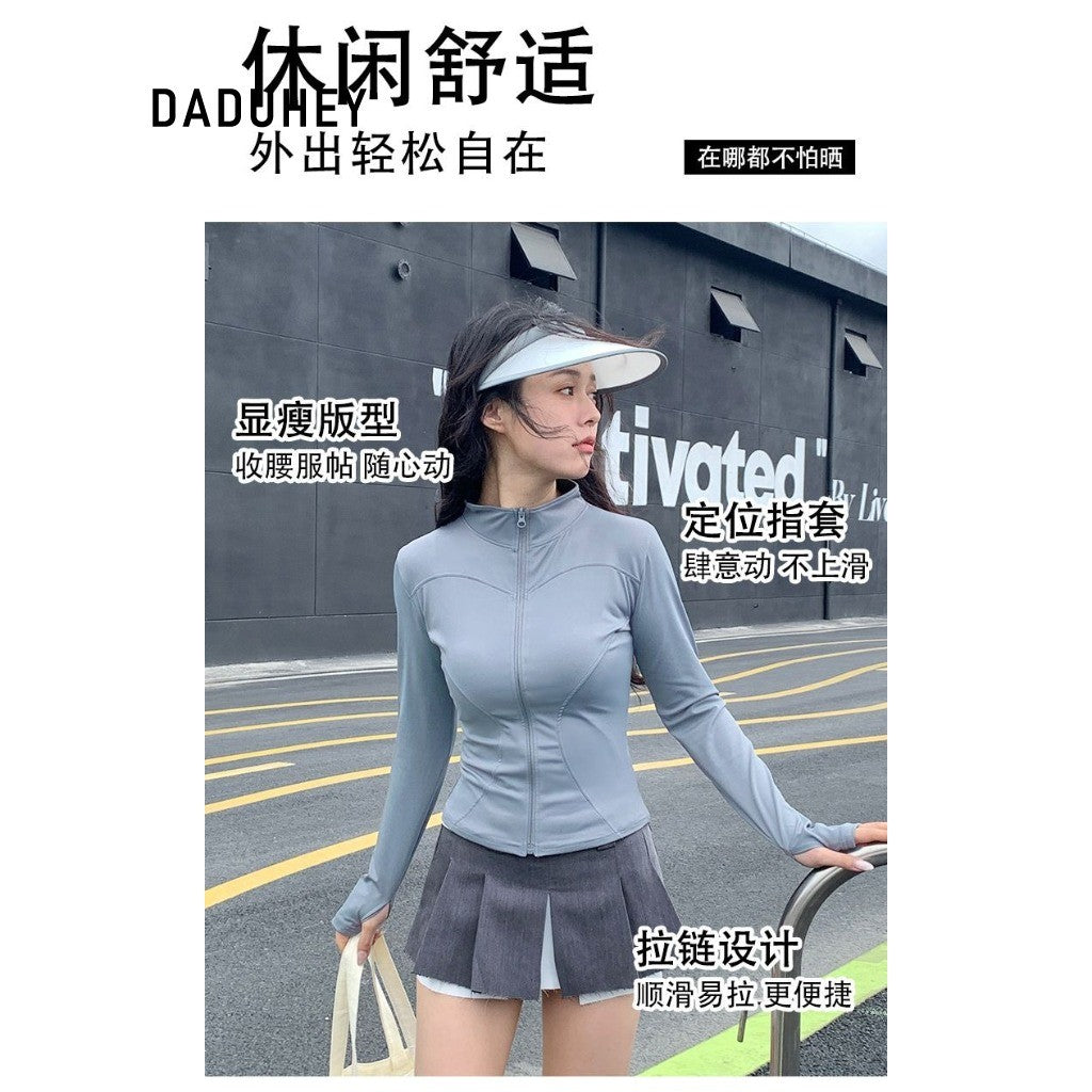 DADUHEY Stand Collar Ice Silk Sun Protection Shirt Women