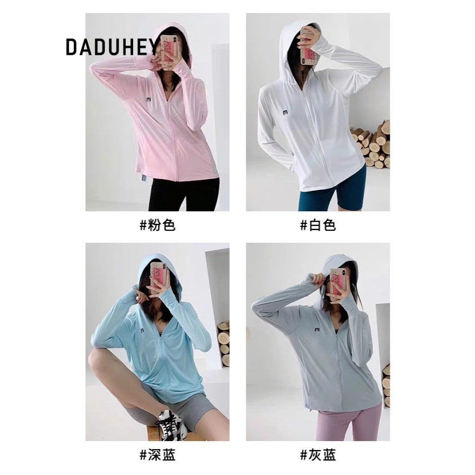 DADUHEY Ice Silk Sun Protection Coat Women | Wide Brim Mask
