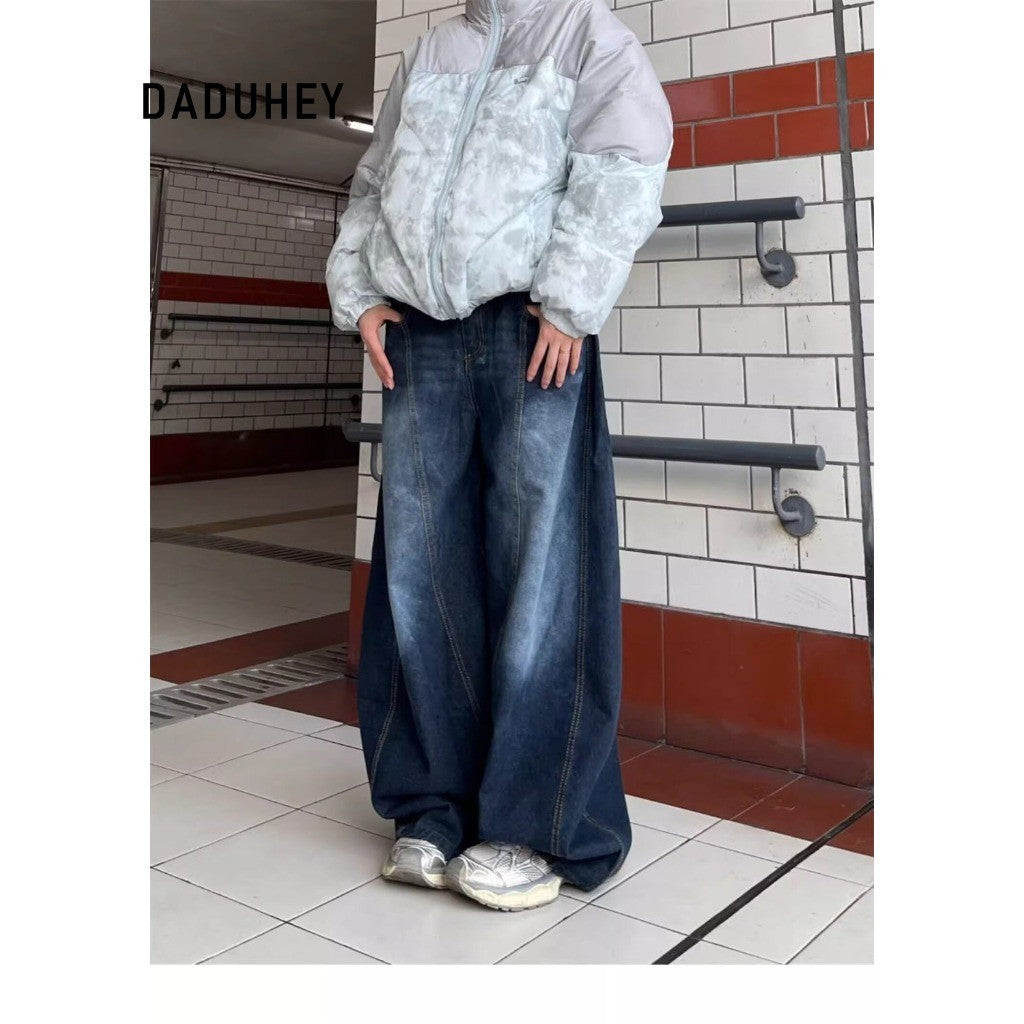DADUHEY Retro Loose Mop Wide-Leg Jeans Women | 1963